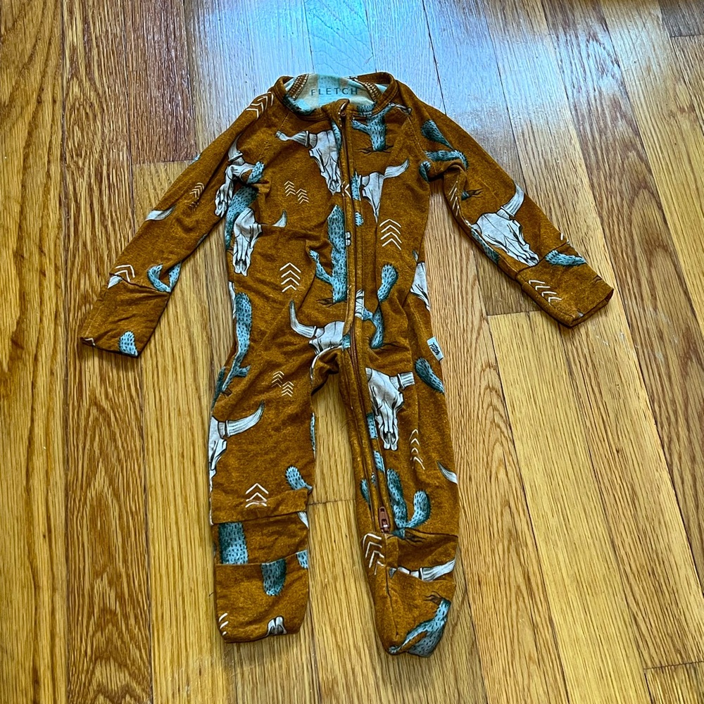 Little Sleepies Fletch Bamboo Zipper Romper Pajama Zippy Snoozer 0-3